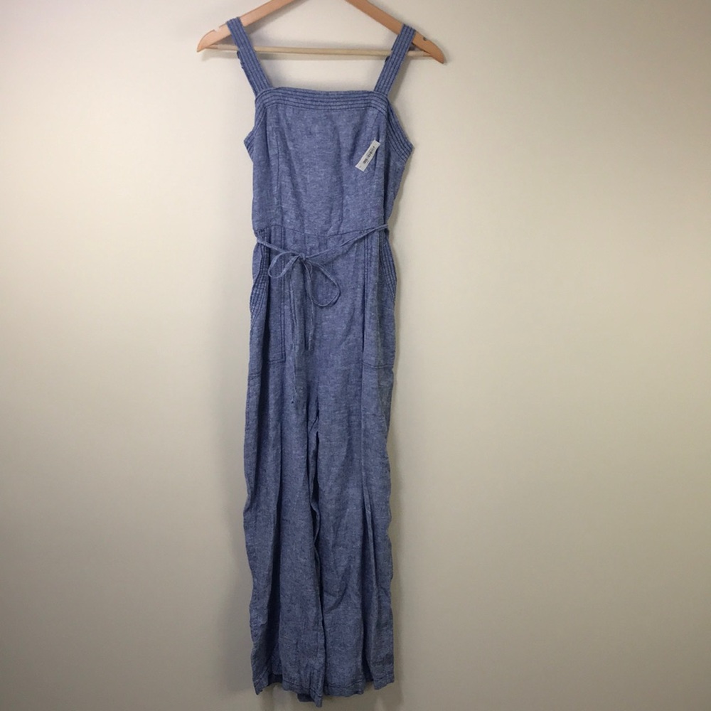 NWT Old Navy Blue linen blend jumpsuit size small